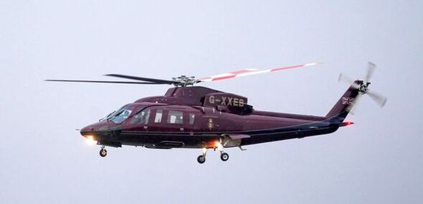 King Charles' helicopter arrives at Sandringham