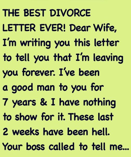 Wife receives a divorce