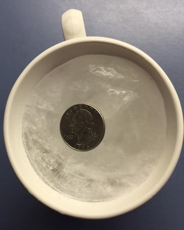 Before you leave the house, put a coin in the freezer